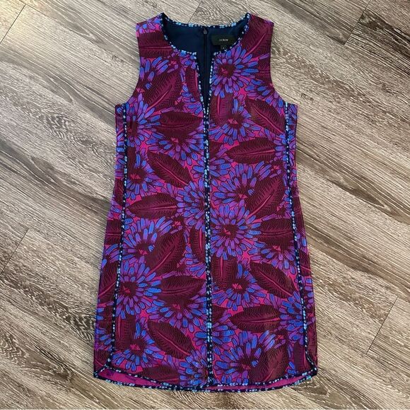 J. Crew Midnight Floral Jacquard Shift Dress Size 2 - Picture 1 of 8